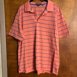 Vineyard Vines Mens XL Pink Striped Polo Logo Whale Mercerized Cotton EUC